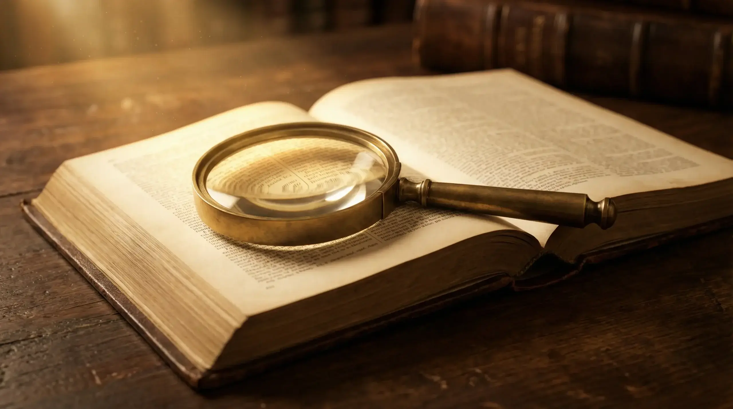 Close-up of an open dictionary page with a magnifying glass highlighting gambling terminology